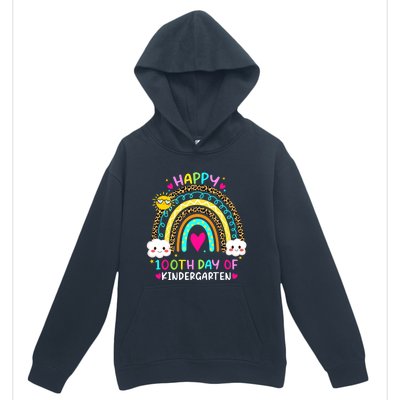 Cute 100th Day Of Kindergarten 100 Days Smarter Rainbow Gift Urban Pullover Hoodie