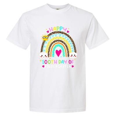 Cute 100th Day Of Kindergarten 100 Days Smarter Rainbow Gift Garment-Dyed Heavyweight T-Shirt