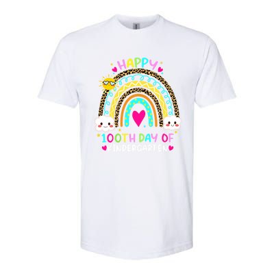 Cute 100th Day Of Kindergarten 100 Days Smarter Rainbow Gift Softstyle CVC T-Shirt