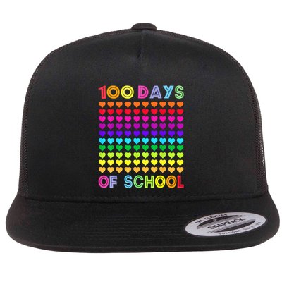 Cute 100 Days Of School And Still Loving It Hearts 100th Day Flat Bill Trucker Hat