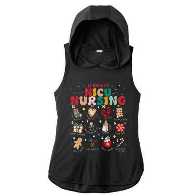 Cute 12 Days of Nicu Unit Nursing Funny Christmas  Ladies PosiCharge Tri-Blend Wicking Draft Hoodie Tank