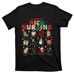 Cute 12 Days of Nicu Unit Nursing Funny Christmas  T-Shirt