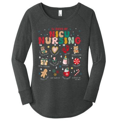 Cute 12 Days of Nicu Unit Nursing Funny Christmas  Women's Perfect Tri Tunic Long Sleeve Shirt