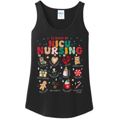 Cute 12 Days of Nicu Unit Nursing Funny Christmas  Ladies Essential Tank