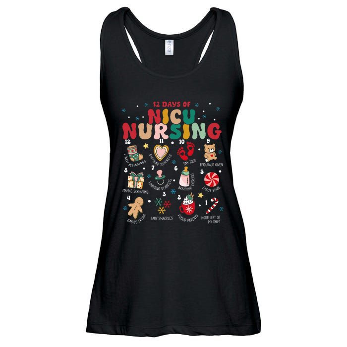 Cute 12 Days of Nicu Unit Nursing Funny Christmas  Ladies Essential Flowy Tank