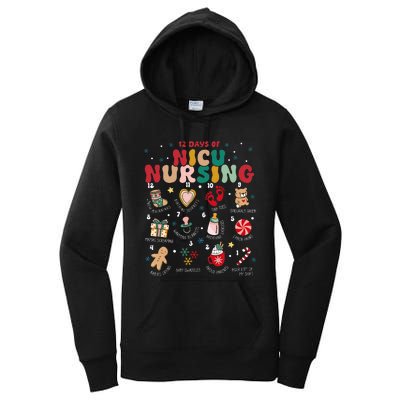 Cute 12 Days of Nicu Unit Nursing Funny Christmas  Women's Pullover Hoodie