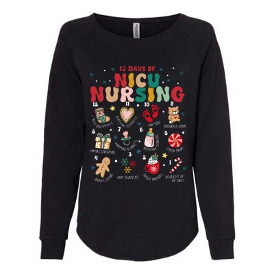 Cute 12 Days of Nicu Unit Nursing Funny Christmas  Womens California Wash Sweatshirt