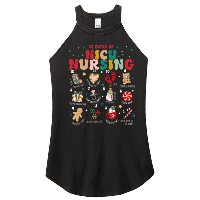 Cute 12 Days of Nicu Unit Nursing Funny Christmas  Women's Perfect Tri Rocker Tank