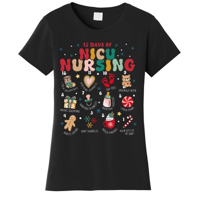 Cute 12 Days of Nicu Unit Nursing Funny Christmas  Women's T-Shirt