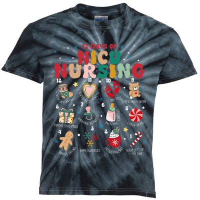 Cute 12 Days of Nicu Unit Nursing Funny Christmas  Kids Tie-Dye T-Shirt