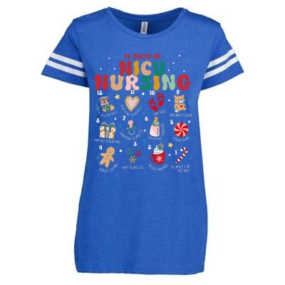 Cute 12 Days of Nicu Unit Nursing Funny Christmas  Enza Ladies Jersey Football T-Shirt