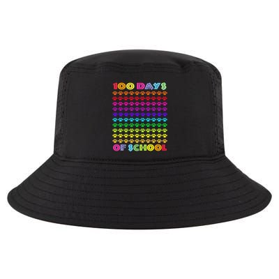 Cute 100 Days Of School Cat Footprint Loving It Hearts Cool Comfort Performance Bucket Hat