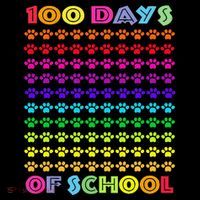 Cute 100 Days Of School Cat Footprint Loving It Hearts Tall T-Shirt