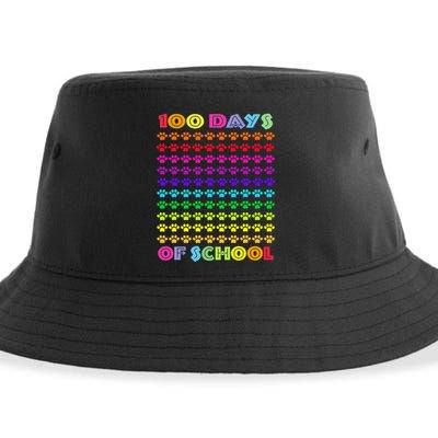 Cute 100 Days Of School Cat Footprint Loving It Hearts Sustainable Bucket Hat