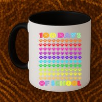 Cute 100 Days Of School Cat Footprint Loving It Hearts Mug
