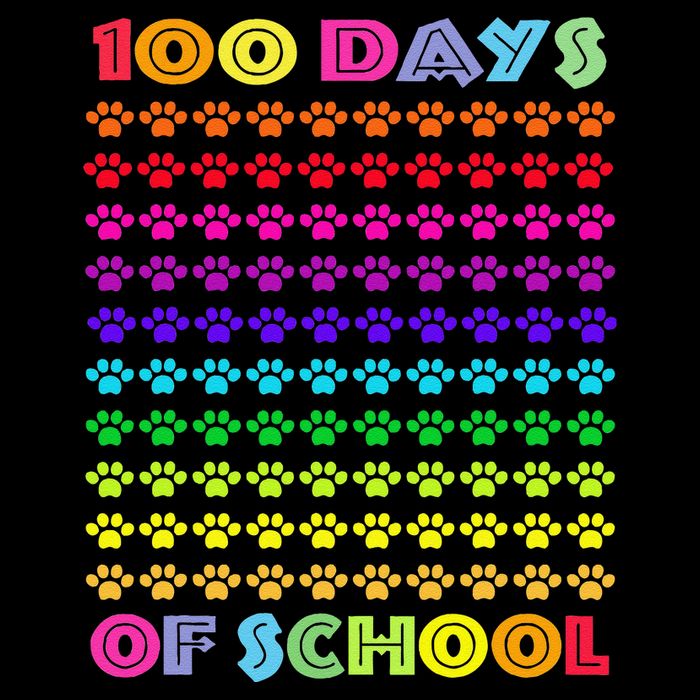 Cute 100 Days Of School Cat Footprint Loving It Hearts Mug