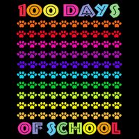 Cute 100 Days Of School Cat Footprint Loving It Hearts Youth Performance Sprint T-Shirt