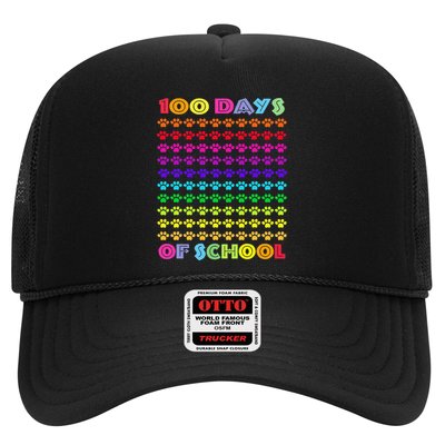 Cute 100 Days Of School Cat Footprint Loving It Hearts Trucker Hat