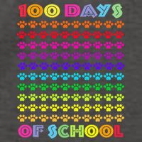 Cute 100 Days Of School Cat Footprint Loving It Hearts Vector Backpack