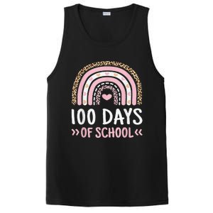 Cute 100th Day Of School 100 Days Leopard Rainbow PosiCharge Competitor Tank