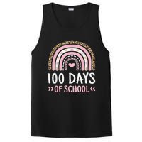 Cute 100th Day Of School 100 Days Leopard Rainbow PosiCharge Competitor Tank