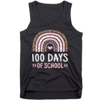 Cute 100th Day Of School 100 Days Leopard Rainbow Tank Top