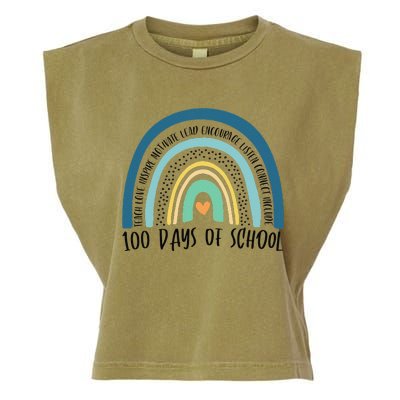 Cute 100th Day Of School Teacher 100 Days Smarter Rainbow Garment-Dyed Women's Muscle Tee