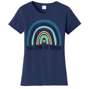 Cute 100th Day Of School Teacher 100 Days Smarter Rainbow Women's T-Shirt