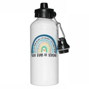 Cute 100th Day Of School Teacher 100 Days Smarter Rainbow Aluminum Water Bottle