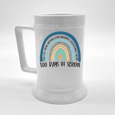 Cute 100th Day Of School Teacher 100 Days Smarter Rainbow Beer Stein