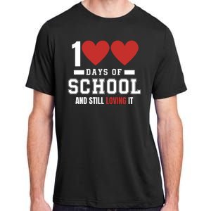 Cute 100 Days Of School And Still Loving It Hearts 100th Day 100 Days Of School Adult ChromaSoft Performance T-Shirt