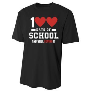 Cute 100 Days Of School And Still Loving It Hearts 100th Day 100 Days Of School Performance Sprint T-Shirt