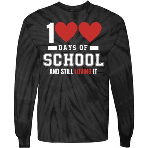 Cute 100 Days Of School And Still Loving It Hearts 100th Day 100 Days Of School Tie-Dye Long Sleeve Shirt