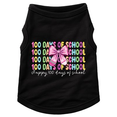 Cute 100 Days Of School Coquette Bow Pencil Doggie Tank