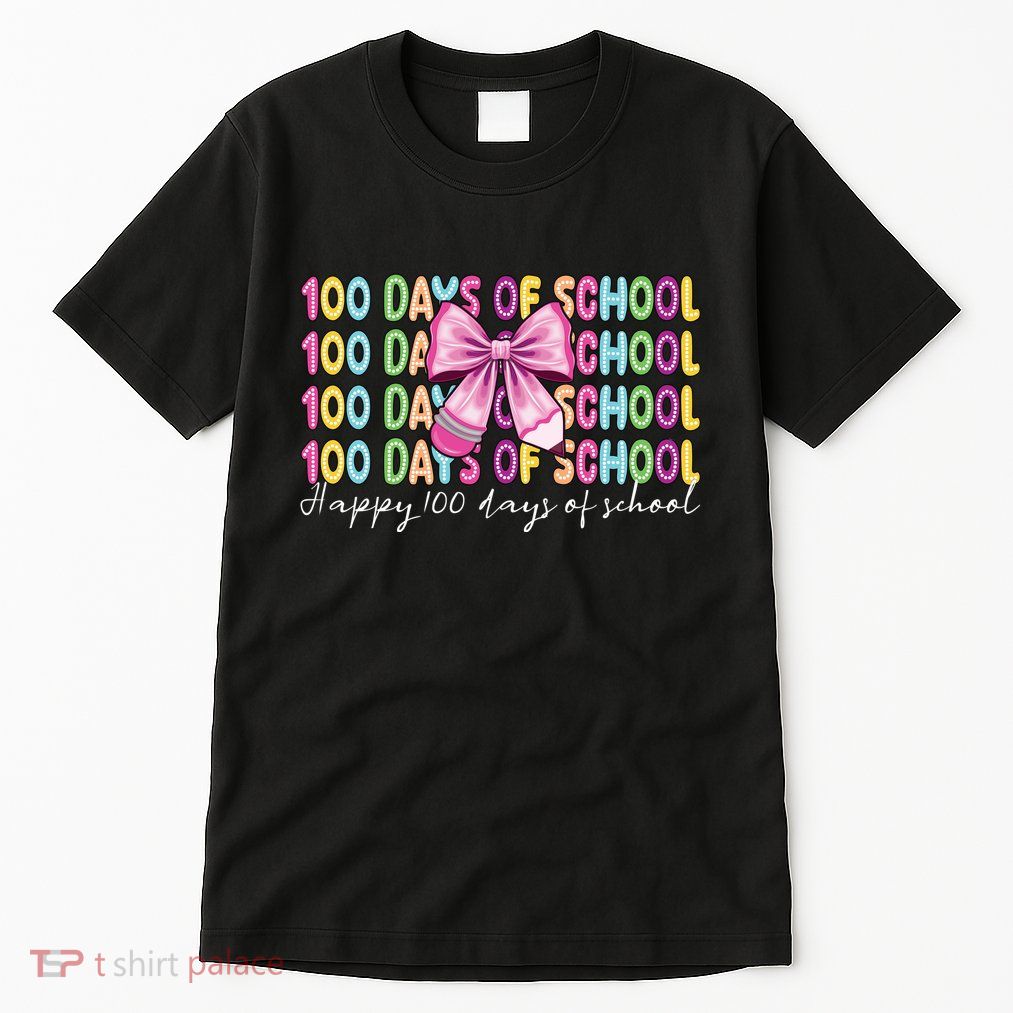 Cute 100 Days Of School Coquette Bow Pencil Tall T-Shirt