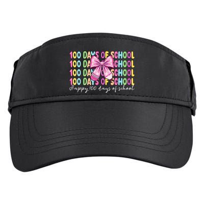 Cute 100 Days Of School Coquette Bow Pencil Adult Drive Performance Visor