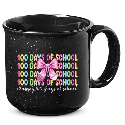 Cute 100 Days Of School Coquette Bow Pencil 15oz Campfire Ceramic Mug