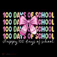 Cute 100 Days Of School Coquette Bow Pencil Cooling Performance Long Sleeve Crew