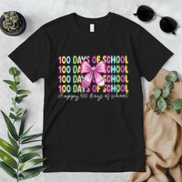 Cute 100 Days Of School Coquette Bow Pencil Premium T-Shirt