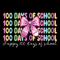 Cute 100 Days Of School Coquette Bow Pencil Premium T-Shirt