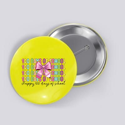 Cute 100 Days Of School Coquette Bow Pencil Button