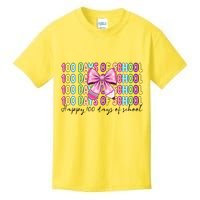 Cute 100 Days Of School Coquette Bow Pencil Kids T-Shirt