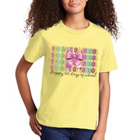 Cute 100 Days Of School Coquette Bow Pencil Kids T-Shirt