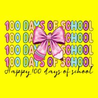 Cute 100 Days Of School Coquette Bow Pencil Kids T-Shirt