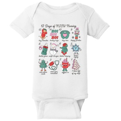 Christmas 12 Days Of Nicu Nursing Neonatal Intensive Care Xmas Gift Baby Bodysuit