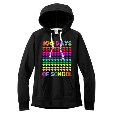 Cute 100 Days Of School And Still Loving It Hearts 100th Day Women's Fleece Hoodie