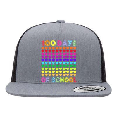 Cute 100 Days Of School And Still Loving It Hearts 100th Day Flat Bill Trucker Hat