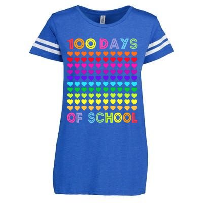 Cute 100 Days Of School And Still Loving It Hearts 100th Day Enza Ladies Jersey Football T-Shirt