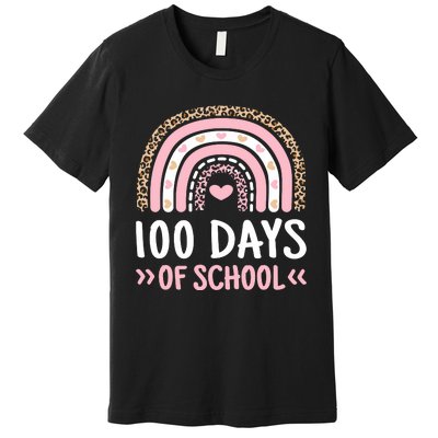 Cute 100 Days Of School Rainbow 100th Day Of School Premium T-Shirt