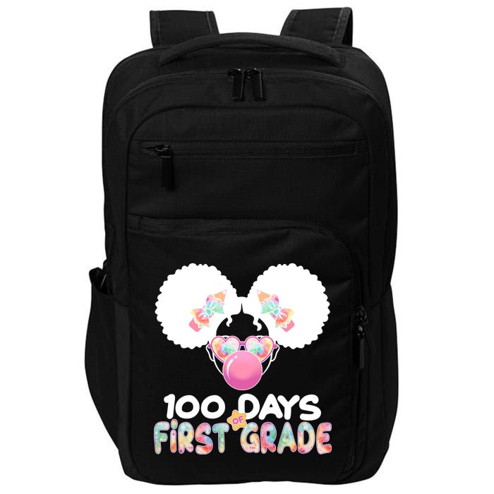 Cute 100 Days Of First Grade Tie Dye Afro Puff Girl Impact Tech Backpack